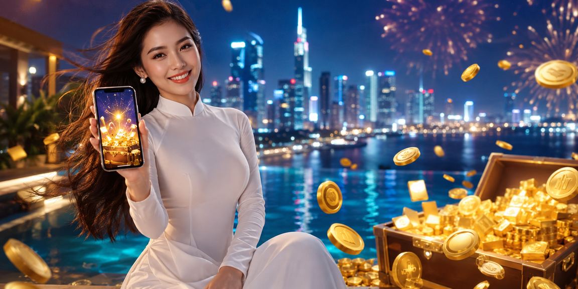 Người dùng tại TP. Hồ Chí Minh truy cập app thể thao và casino trên điện thoại trong trang phục áo dài